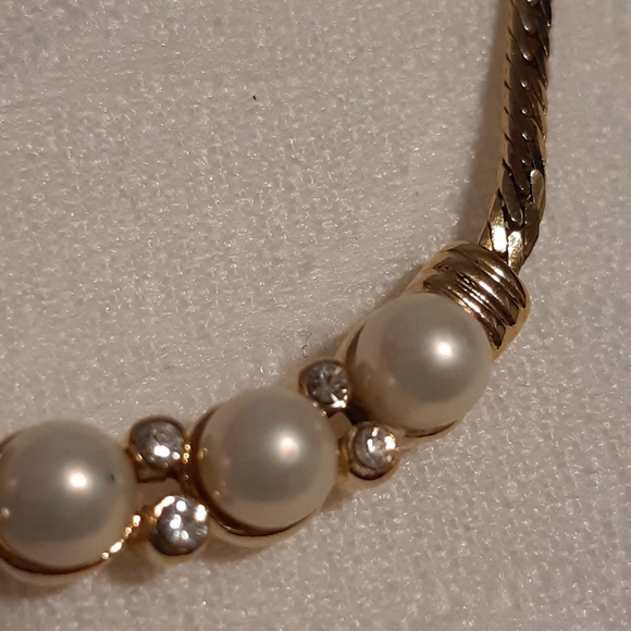 Vintage Faux Pearl Necklaces In Gold Tone, No Tarnish Chain, Length Is 16.25" W - Picture 5 of 13
